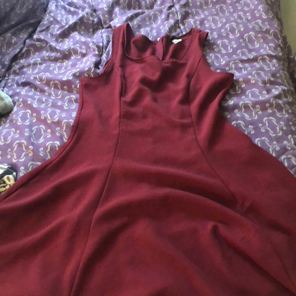 Burgundy H&M Skater dress